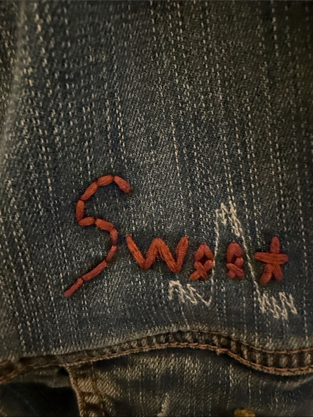 Avenue Art From the Heart Embroidered Light Wash Denim Distressed Jean Jacket - Picture 4 of 12